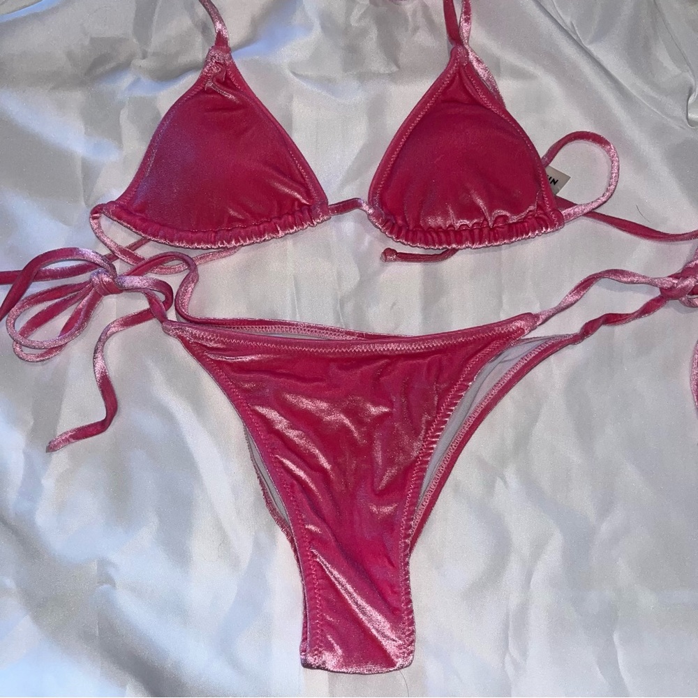 2 piece velvet bathing suit